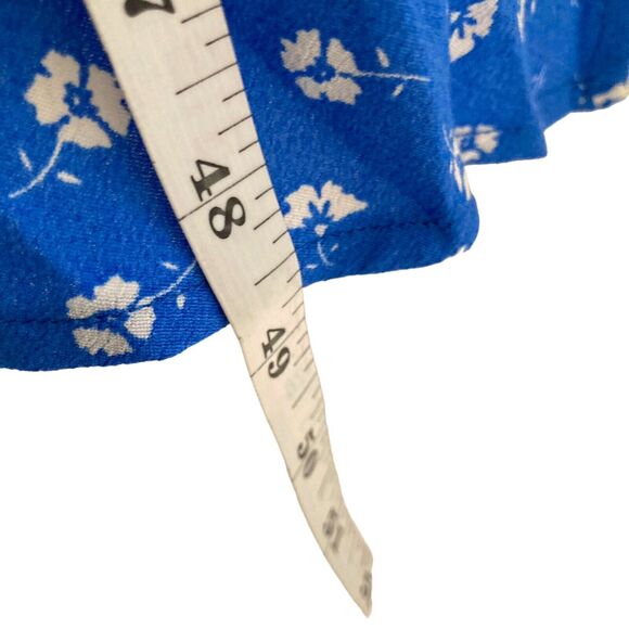 Lulus Maretta Blue and White Floral Print Wrap Midi Dress XS NWT Tie - Picture 9 of 13